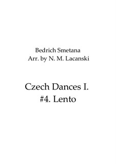 České tance I (Czech Dances I), T.112/1: Lento No.4, for violin and cello by Bedřich Smetana