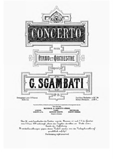 Piano Concerto in G Minor, Op.15: dois pianos de quatro mãos by Giovanni Sgambati