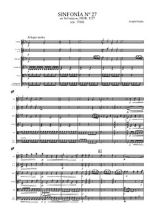 Symphony No.27 in G Major, Hob.I/27: Symphony No.27 in G Major by Joseph Haydn