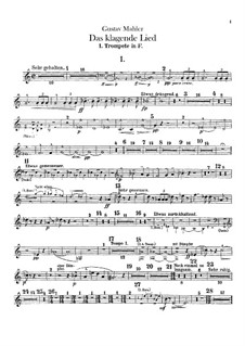 Das klagende Lied (Song of Lamentation): parte trompetas by Gustav Mahler