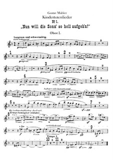 Kindertotenlieder (Songs on the Death of Children): Oboes and english horn parts by Gustav Mahler