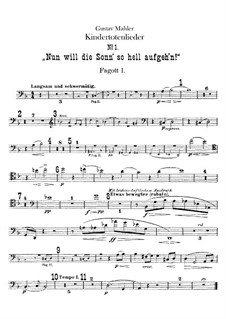 Kindertotenlieder (Songs on the Death of Children): partes fagote e contrafagote by Gustav Mahler