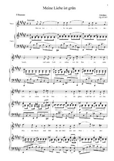 Romances and Songs, Op.63: Nr.5 Meine Liebe ist grün by Johannes Brahms