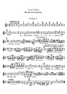 Kindertotenlieder (Songs on the Death of Children): parte violinos by Gustav Mahler