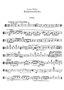 Kindertotenlieder (Songs on the Death of Children): parte violas by Gustav Mahler