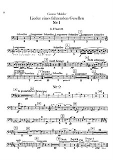 Lieder eines fahrenden Gesellen (Songs of a Wayfarer): For voice and orchestra – bassoons parts by Gustav Mahler
