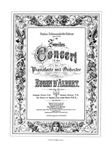 Piano Concerto No.2 in E Major, Op.12: partitura para piano by Eugen d'Albert
