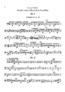 Lieder eines fahrenden Gesellen (Songs of a Wayfarer): For voice and orchestra – percussion parts by Gustav Mahler