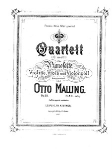 Piano Quartet in C Minor, Op.80: Piano Quartet in C Minor by Otto Malling