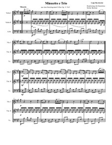 Minuet (Instrumental version): para trio de cordas by Luigi Boccherini