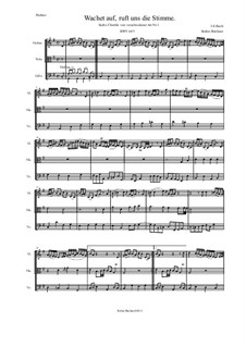 Chorale Preludes II (Schübler Chorales): Wachet auf, ruft uns die Stimme, für Streichtrio, BWV 645 by Johann Sebastian Bach
