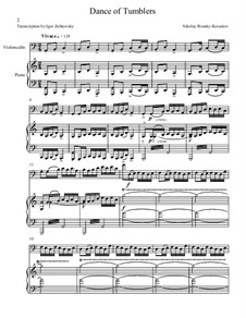 The Snow Maiden: Dance of Tumblers, for cello and piano by Nikolai Rimsky-Korsakov