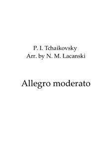 Allegretto moderato for String Trio, TH 152: partituras completas, partes by Pyotr Tchaikovsky