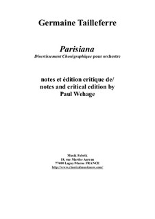 Parisiana: para orquetra by Germaine Tailleferre