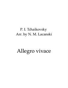 Allegro vivace for String Quartet, TH 154: partituras completas, partes by Pyotr Tchaikovsky