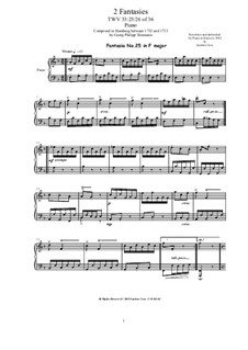 Thirty six Fantasias for Harpsichord, TWV 33: Fantasies No.25-26 by Georg Philipp Telemann