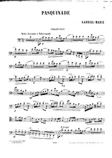 Pasquinade for Cello and Piano: parte Solo by Jean Gabriel-Marie