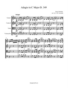 Adagio for Piano in C Major (Fragment), D.349: para quartetos de cordas by Franz Schubert