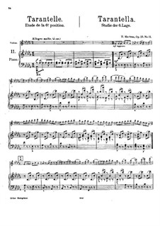 Vingt-quatre Caprices d'execution transcendante for violin and piano, Op.25: No.11 Tarantella – score by Henri Marteau