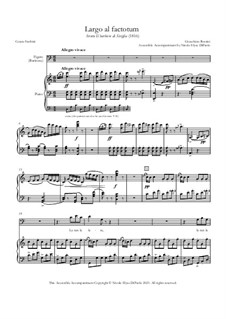 Largo al factotum: Para vocais e piano by Gioacchino Rossini