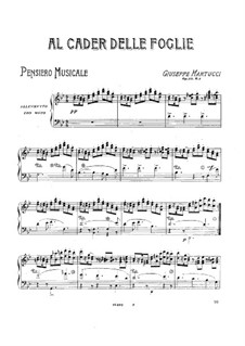 Three Pieces for Piano, Op.33: No.2 Al cader delle foglie by Giuseppe Martucci