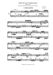 Suite No.6 in F Sharp Minor, HWV 431: Para Piano by Georg Friedrich Händel