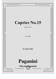 Caprice No.15: para violino by Niccolò Paganini