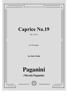 Caprice No.19: para violino by Niccolò Paganini