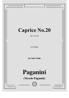Caprice No.20: para violino by Niccolò Paganini