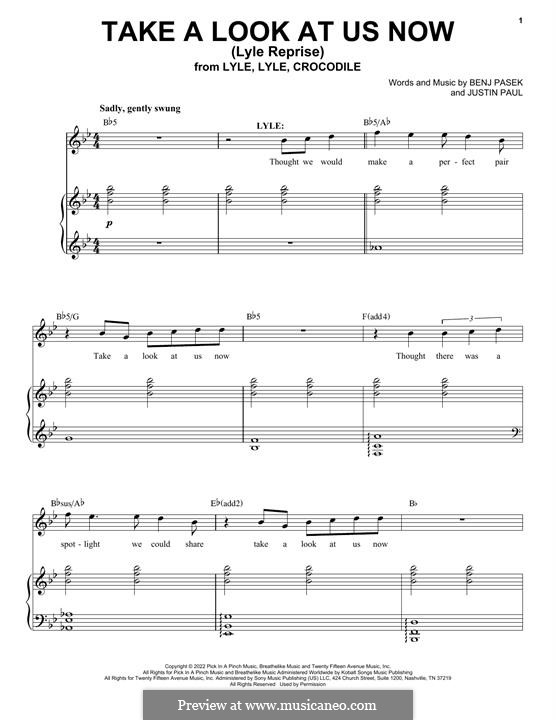 Take A Look At Us Now (Lyle Reprise) from Lyle, Lyle, Crocodile: Take A Look At Us Now (Lyle Reprise) from Lyle, Lyle, Crocodile by Justin Paul, Benj Pasek
