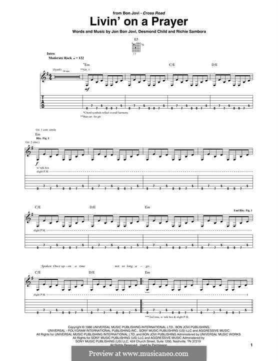Guitar version: para um único musico (Editado por H. Bulow) by Desmond Child, Jon Bon Jovi, Richie Sambora