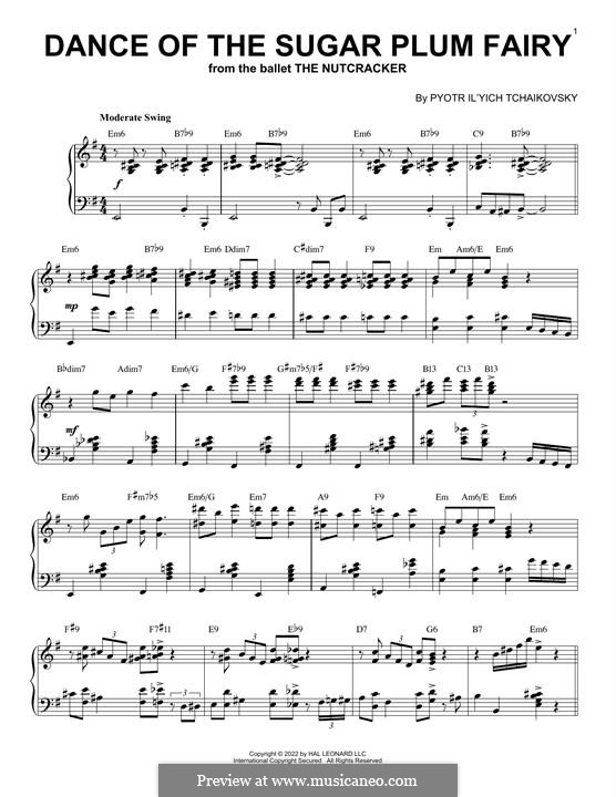 No.3 Dance of the Sugar-Plum Fairy, for Piano: Jazz version by Pyotr Tchaikovsky