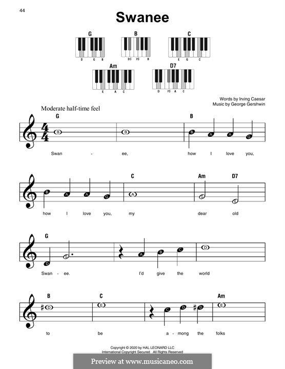 Swanee: Para Piano by George Gershwin
