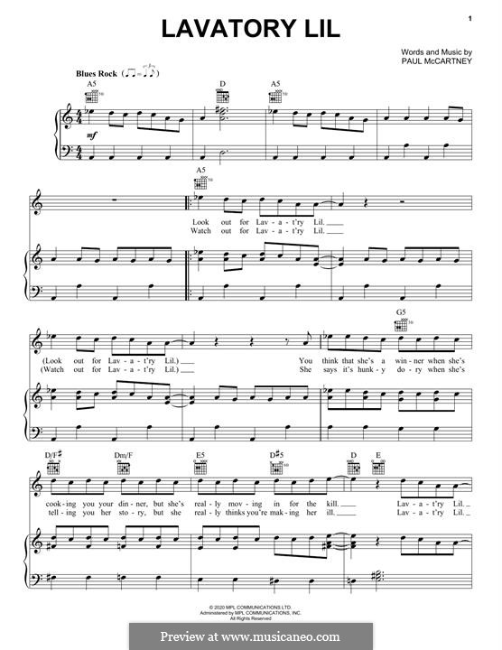 Lavatory Lil: Para vocais e piano (ou Guitarra) by Paul McCartney