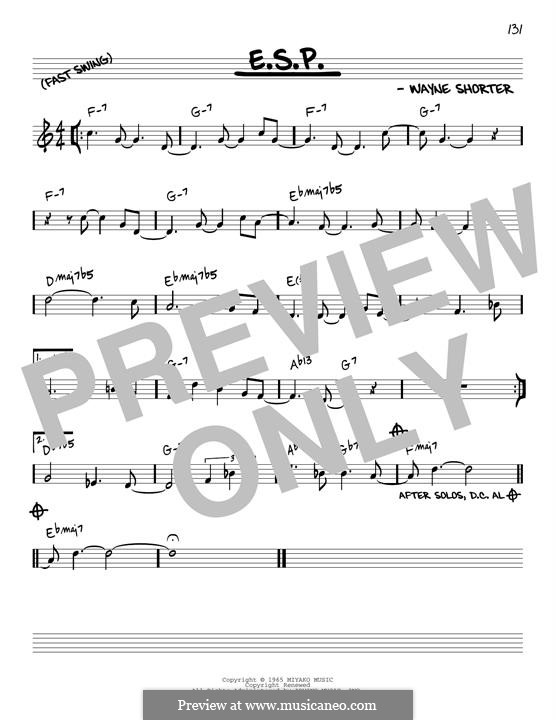 E.S.P.: Melody line (reharmonized version) by Wayne Shorter