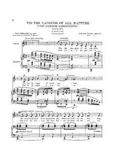 Ariettes oubliées, L.60: No.1 'Tis the Languor of all Rapture by Claude Debussy