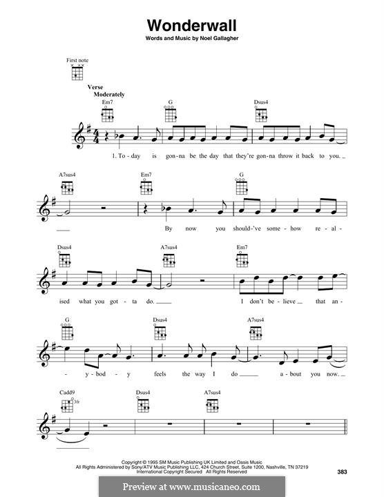 Wonderwall (Oasis): para ukulele by Noel Gallagher