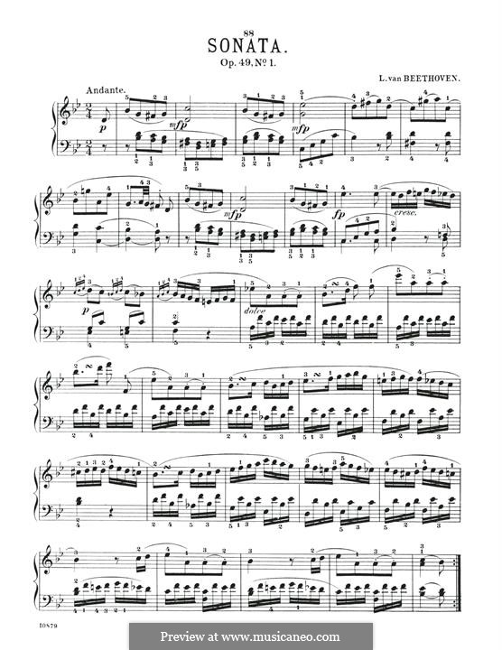Sonata for Piano No.19, Op.49 No.1: para um único musico (Editado por H. Bulow) by Ludwig van Beethoven