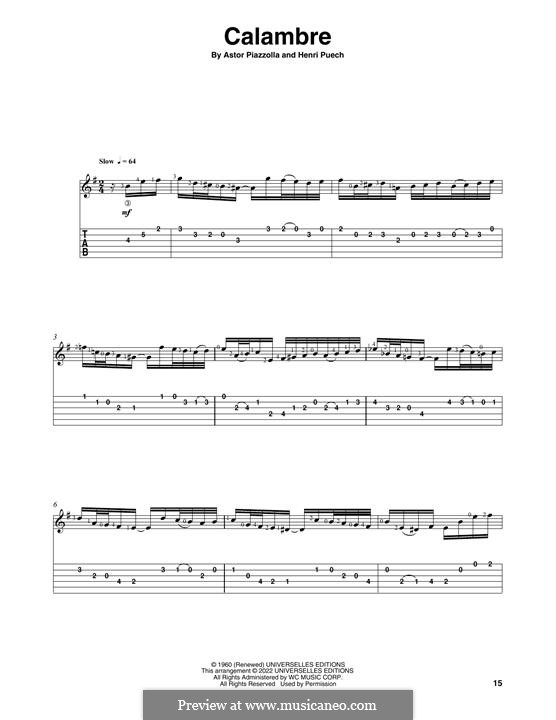 Calambre: Para guitarra com guia by Astor Piazzolla