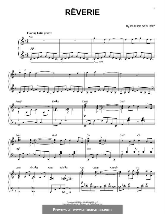 Rêverie, L.68: For piano (jazz version) by Claude Debussy