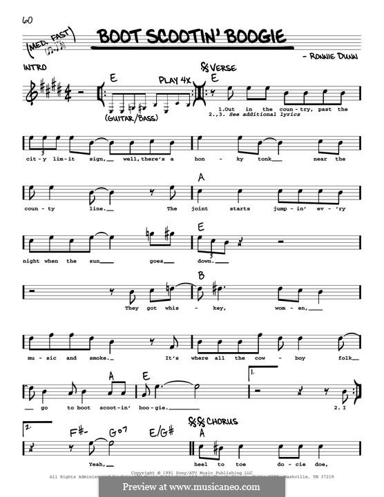 Boot Scootin' Boogie (Brooks & Dunn): melodia by Ronnie Dunn