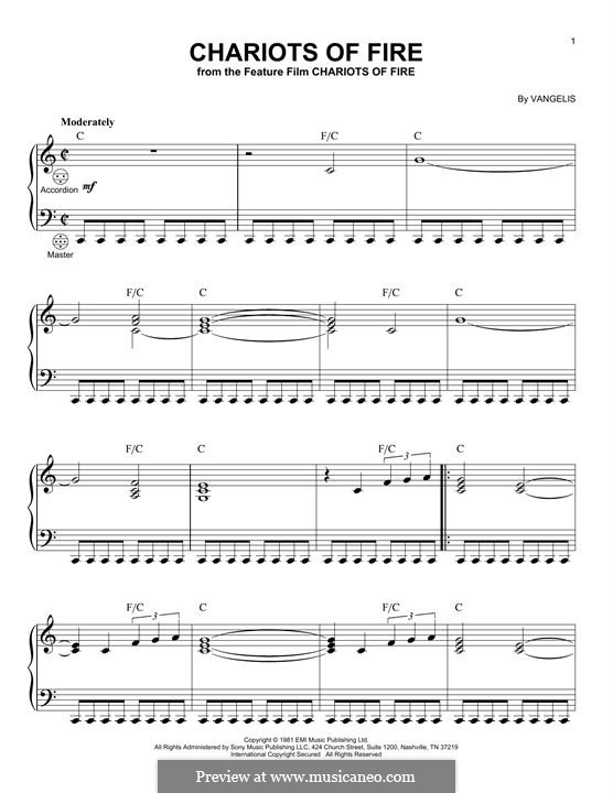 Chariots of Fire: para acordeão by Vangelis