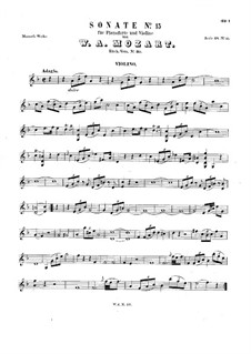 Sonata for Violin and Piano in F Major, K.30: Parte de solo by Wolfgang Amadeus Mozart