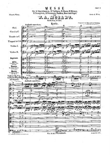 Coronation Mass No.15 in C Major, K.317: Partitura completa by Wolfgang Amadeus Mozart