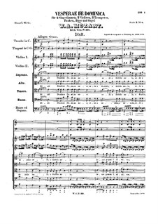 Vesperae de Dominica, K.321: partitura completa by Wolfgang Amadeus Mozart