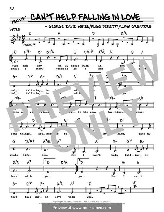 Vocal version: melodia by George David Weiss, Hugo Peretti, Luigi Creatore