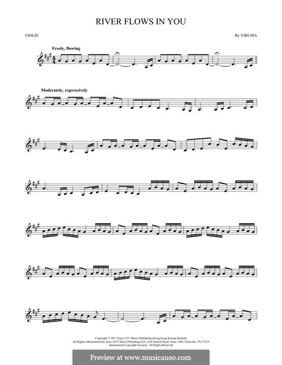 River Flows in You: para violino by Yiruma