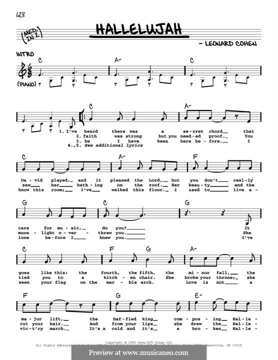 Vocal version: melodia by Leonard Cohen