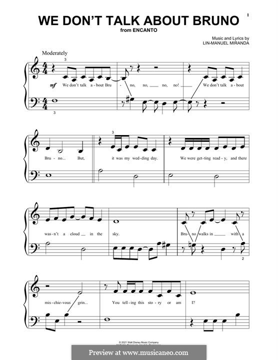We Don't Talk About Bruno (from Encanto): Para Piano by Lin-Manuel Miranda