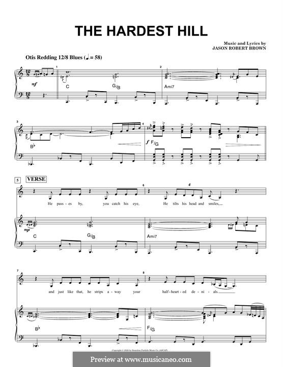 The Hardest Hill (from How We React And How We Recover): Para vocais e piano by Jason Robert Brown
